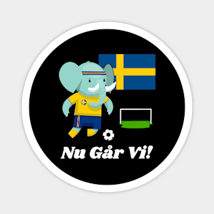 ⚽ Sweden Football, Elephant Scores a Goal, Nu Går Vi! Team Spirit Magnet